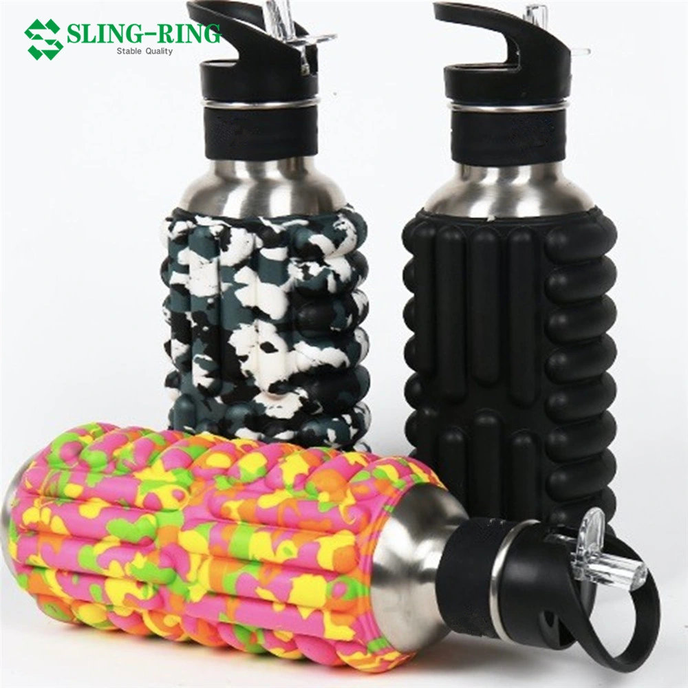 750ml Single Wall Stainless Steel Sport Water Bottle with Foam Roller Coated