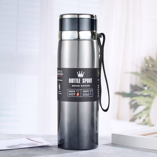 Fabricant la nouvelle tasse d'isolation à bride, pot isolé pour véhicule portable domestique, bouilloire de sport en plein air en acier inoxydable, flacon à vide avec corde de levage