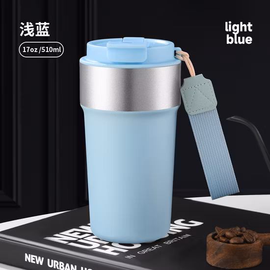 Tasse à boire à Double paroi, bouteille d'eau de sport avec couvercle en paille, tasse à café de voyage en acier inoxydable