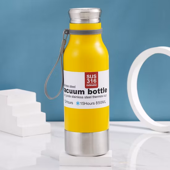 Bouteille d'eau froide en acier inoxydable, bouteille de sport à paroi unique en forme de Cola, à une couche, à petite bouche, pour l'extérieur