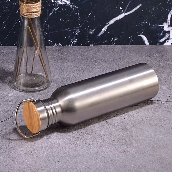 Plastique en bambou d'acier inoxydable à mur unique de bouteille d'eau du chapeau 1000ml libre