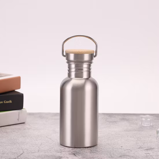 Bouteille d'eau de sport en acier inoxydable à paroi unique avec logo personnalisé en gros dans plusieurs tailles